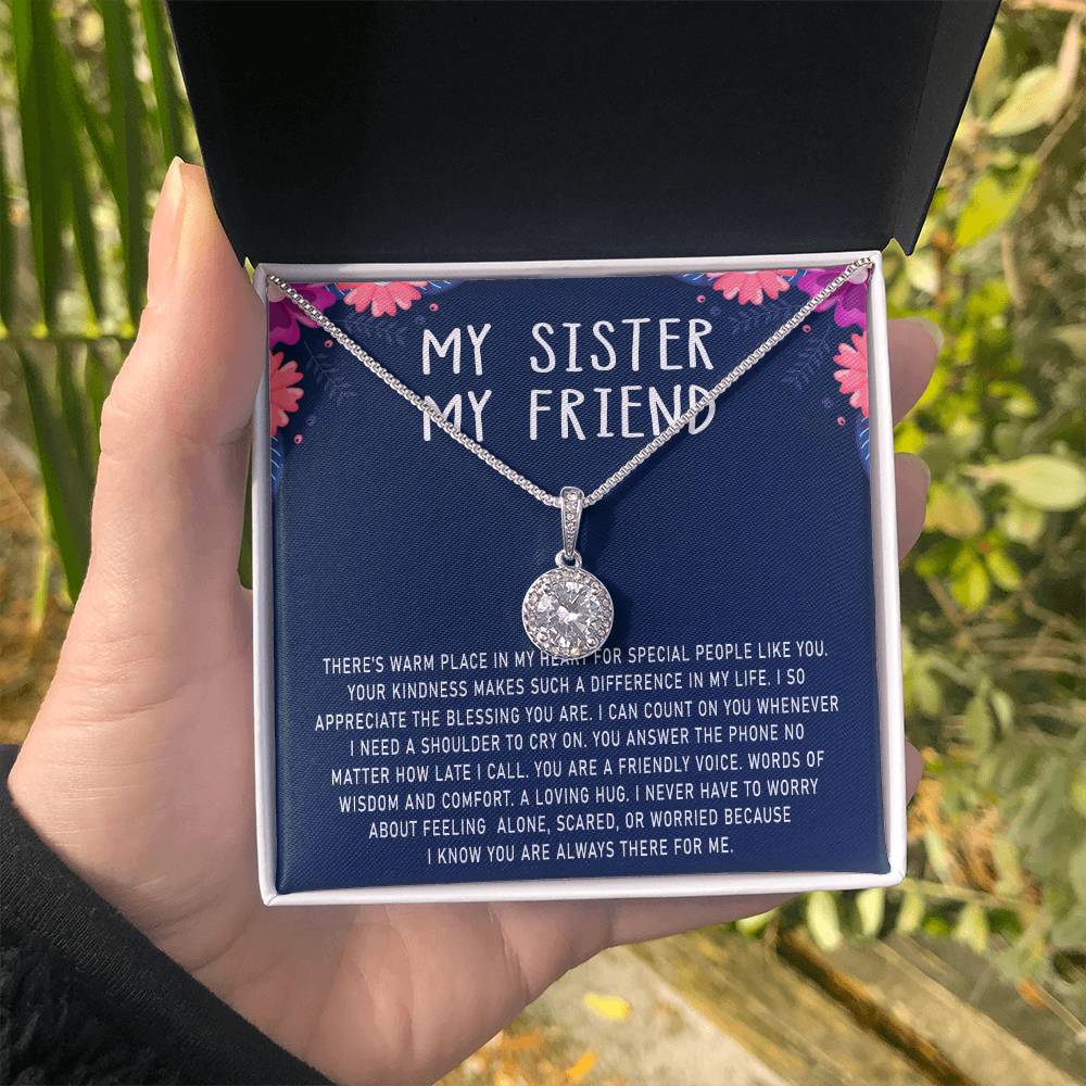 To My Sister My Friend Eternal Hope Necklace For Her Soul Sister Necklace Sister Gifts Necklace With Message Card For Sister Sister To Sister Gifts