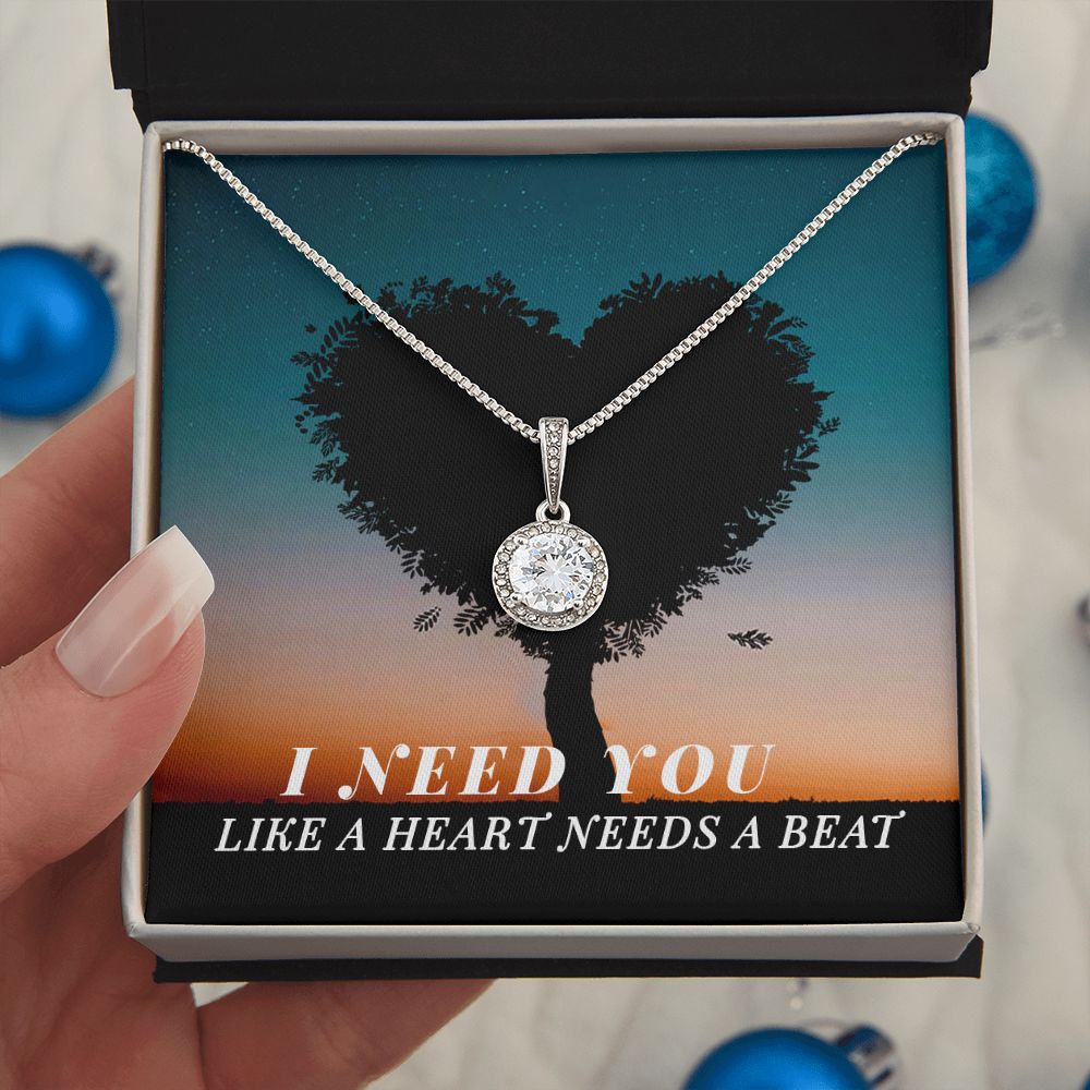 I NEED YOU, ETERNAL HOPE NECKLACE WITH MESSAGE CARD, UNIQUE GIFT FOR HER, NECKLACE JWELERY BIRTHDAY, FRIENDSHIP DAY GIFT ETC