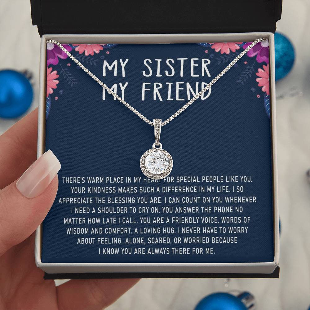 To My Sister My Friend Eternal Hope Necklace For Her Soul Sister Necklace Sister Gifts Necklace With Message Card For Sister Sister To Sister Gifts