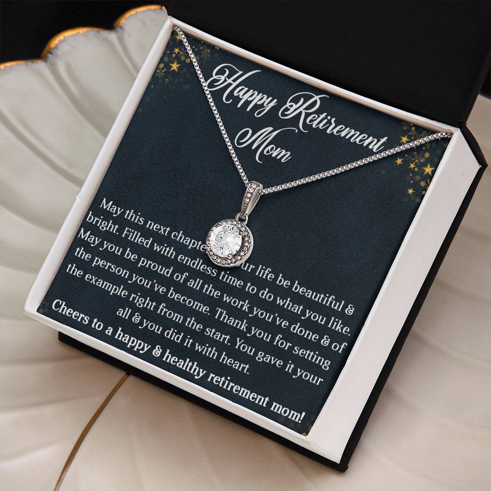 HAPPY RETIREMENT MOM, ETERNAL HOPE NECKLACE WITH BEAUTIFUL MESSAGE CARD, UNIQUE GIFT FOR MOM, NECKLACE JEWELLERY FOR HER