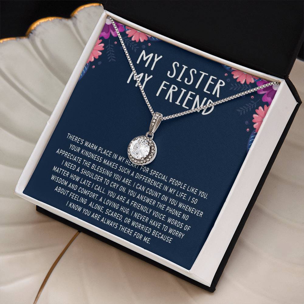 To My Sister My Friend Eternal Hope Necklace For Her Soul Sister Necklace Sister Gifts Necklace With Message Card For Sister Sister To Sister Gifts