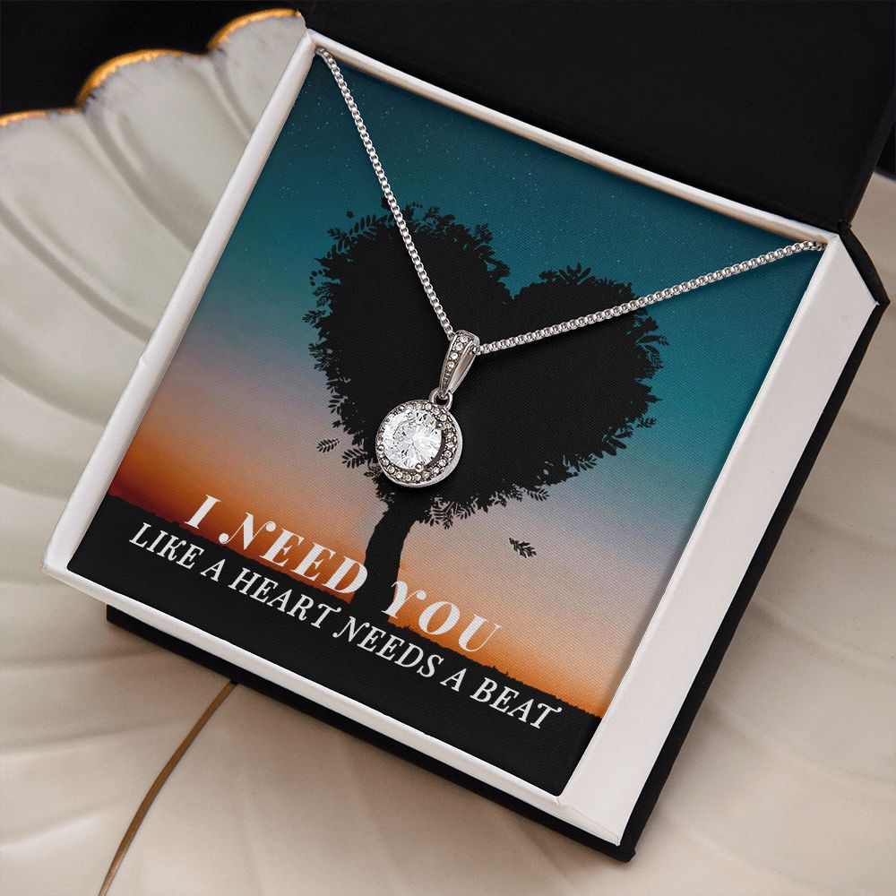I NEED YOU, ETERNAL HOPE NECKLACE WITH MESSAGE CARD, UNIQUE GIFT FOR HER, NECKLACE JWELERY BIRTHDAY, FRIENDSHIP DAY GIFT ETC