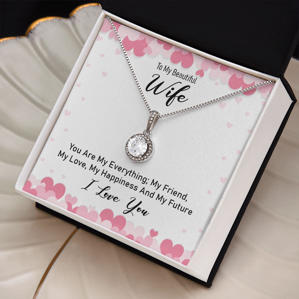 TO MY WIFE, ETERNAL HOPE NECKLACE WITH MESSAGE CARD, UNIQUE GIFT FOR HER, BIRTHDAY GIFT FOR WIFE