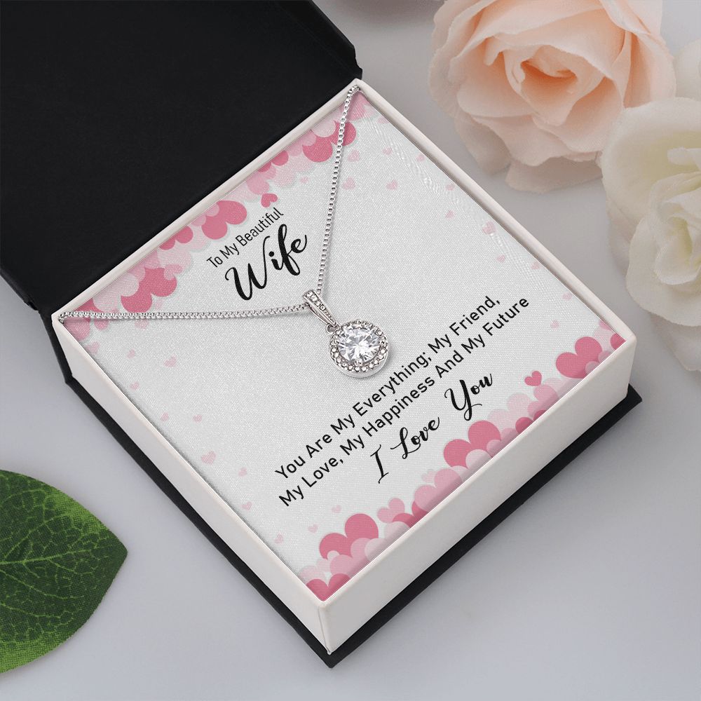 TO MY WIFE, ETERNAL HOPE NECKLACE WITH MESSAGE CARD, UNIQUE GIFT FOR HER, BIRTHDAY GIFT FOR WIFE