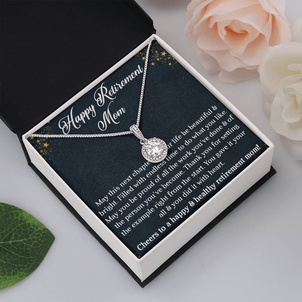 HAPPY RETIREMENT MOM, ETERNAL HOPE NECKLACE WITH BEAUTIFUL MESSAGE CARD, UNIQUE GIFT FOR MOM, NECKLACE JEWELLERY FOR HER
