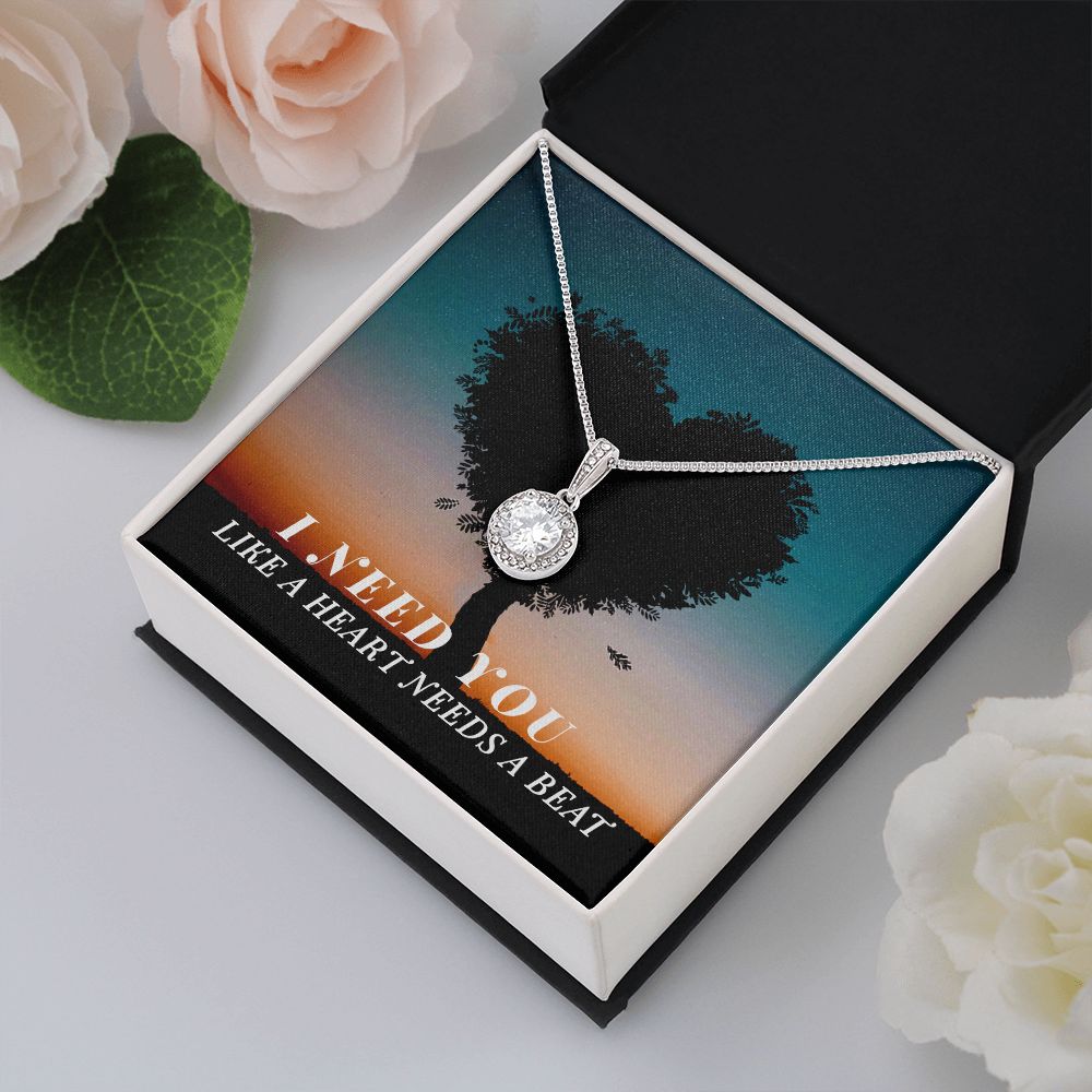 I NEED YOU, ETERNAL HOPE NECKLACE WITH MESSAGE CARD, UNIQUE GIFT FOR HER, NECKLACE JWELERY BIRTHDAY, FRIENDSHIP DAY GIFT ETC