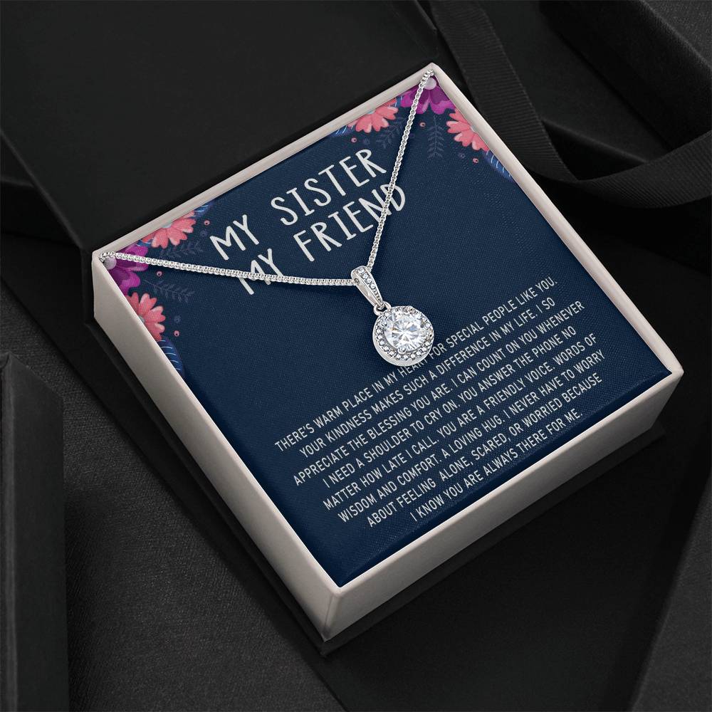 To My Sister My Friend Eternal Hope Necklace For Her Soul Sister Necklace Sister Gifts Necklace With Message Card For Sister Sister To Sister Gifts
