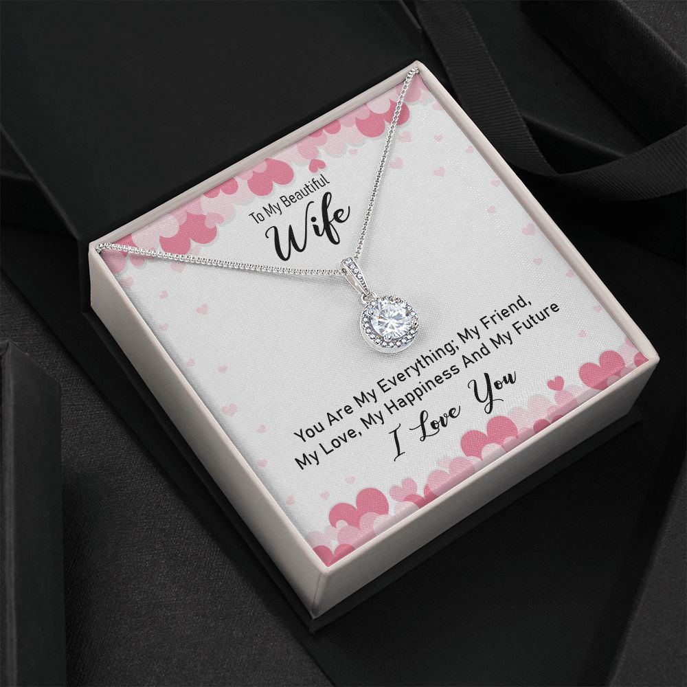 TO MY WIFE, ETERNAL HOPE NECKLACE WITH MESSAGE CARD, UNIQUE GIFT FOR HER, BIRTHDAY GIFT FOR WIFE