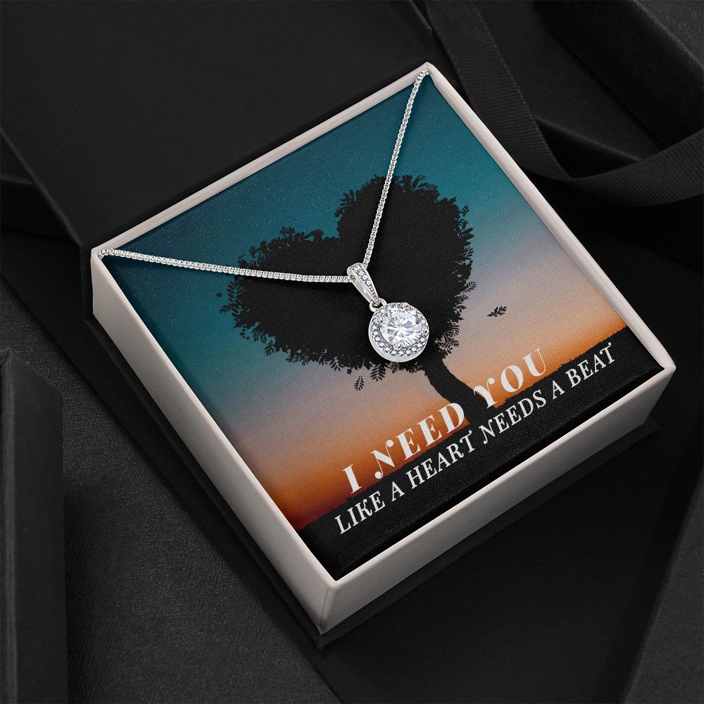 I NEED YOU, ETERNAL HOPE NECKLACE WITH MESSAGE CARD, UNIQUE GIFT FOR HER, NECKLACE JWELERY BIRTHDAY, FRIENDSHIP DAY GIFT ETC