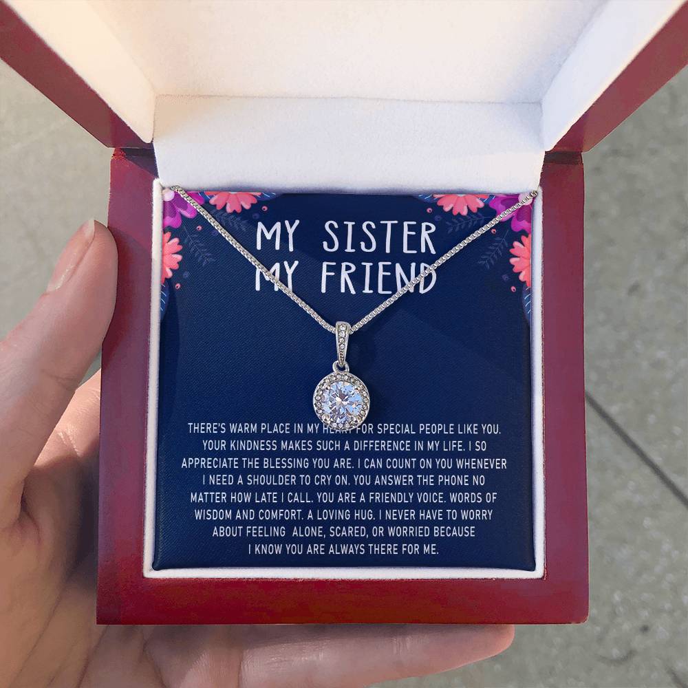 To My Sister My Friend Eternal Hope Necklace For Her Soul Sister Necklace Sister Gifts Necklace With Message Card For Sister Sister To Sister Gifts