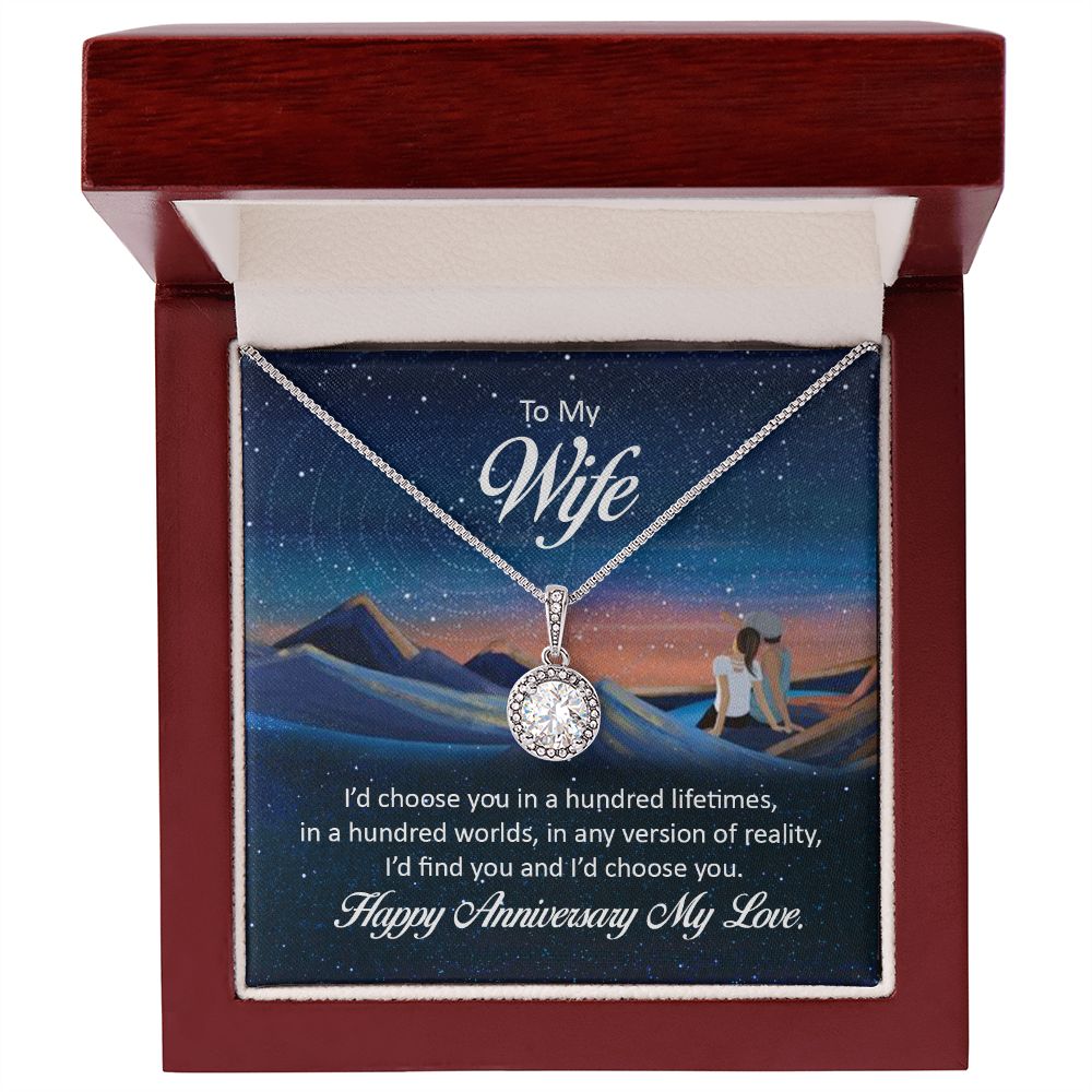 TO MY WIFE NECKLACE WITH BEAUTIFUL MESSAGE CARD, ANNIVERSARY GIFT FOR HER