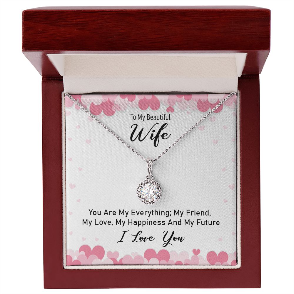 TO MY WIFE, ETERNAL HOPE NECKLACE WITH MESSAGE CARD, UNIQUE GIFT FOR HER, BIRTHDAY GIFT FOR WIFE
