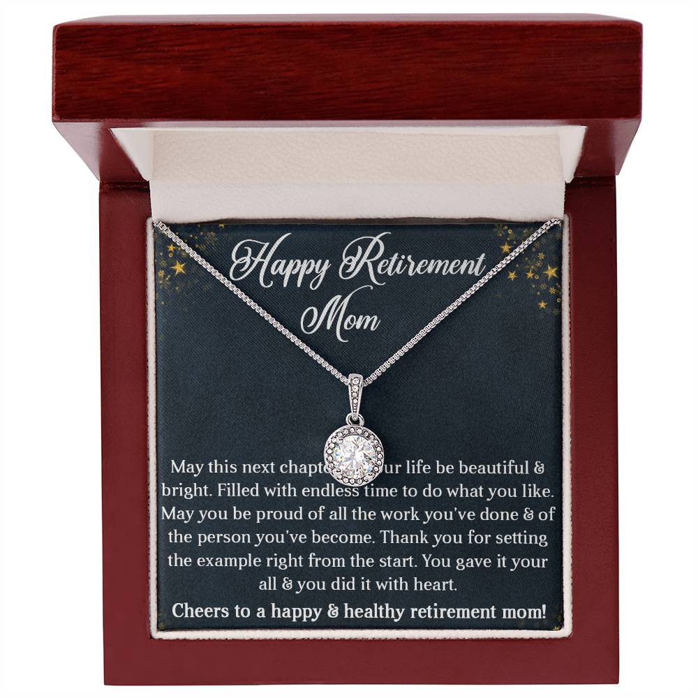 HAPPY RETIREMENT MOM, ETERNAL HOPE NECKLACE WITH BEAUTIFUL MESSAGE CARD, UNIQUE GIFT FOR MOM, NECKLACE JEWELLERY FOR HER