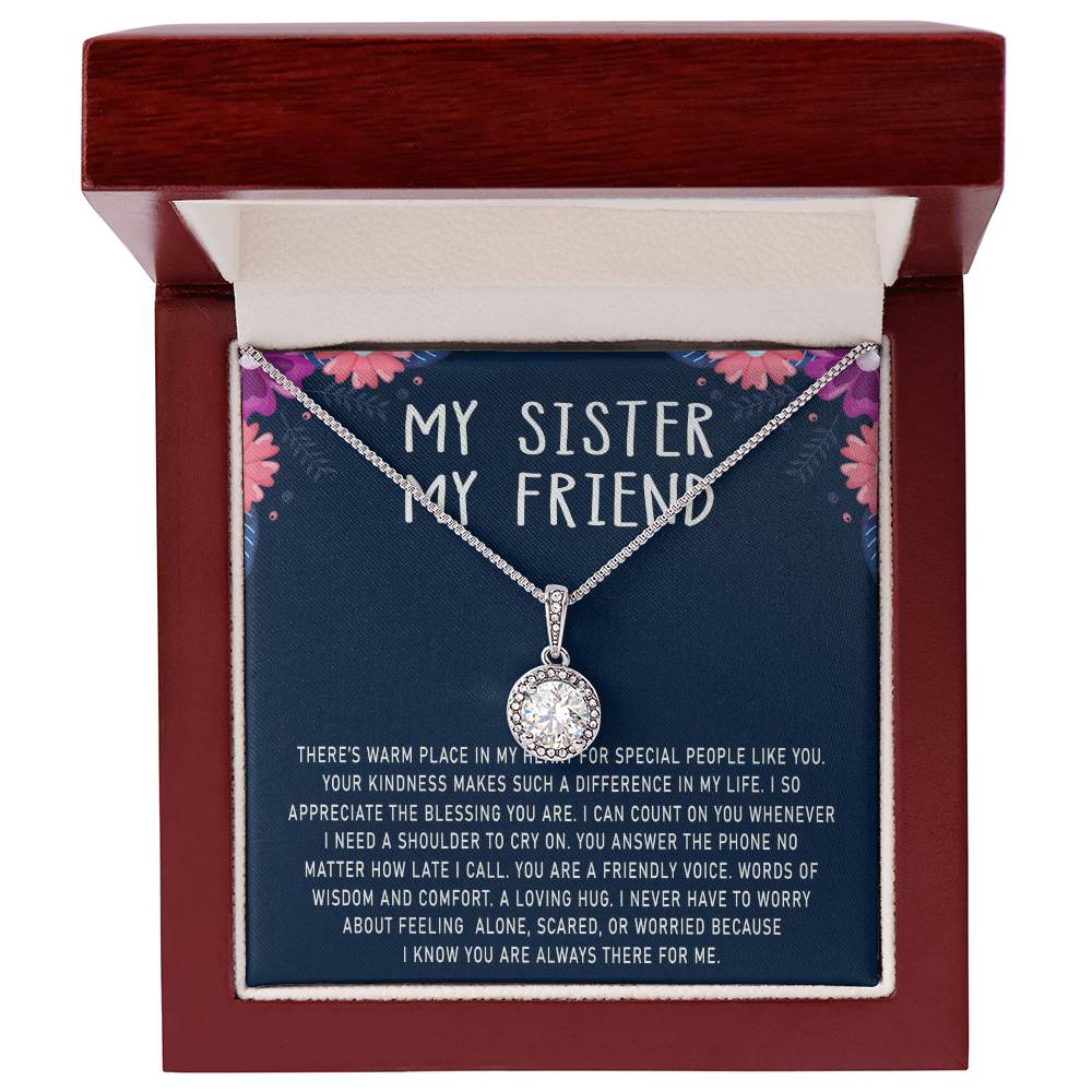 To My Sister My Friend Eternal Hope Necklace For Her Soul Sister Necklace Sister Gifts Necklace With Message Card For Sister Sister To Sister Gifts