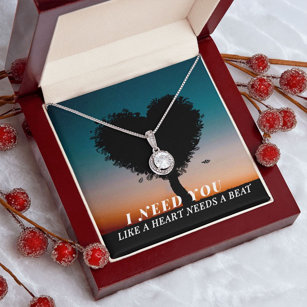 I NEED YOU, ETERNAL HOPE NECKLACE WITH MESSAGE CARD, UNIQUE GIFT FOR HER, NECKLACE JWELERY BIRTHDAY, FRIENDSHIP DAY GIFT ETC