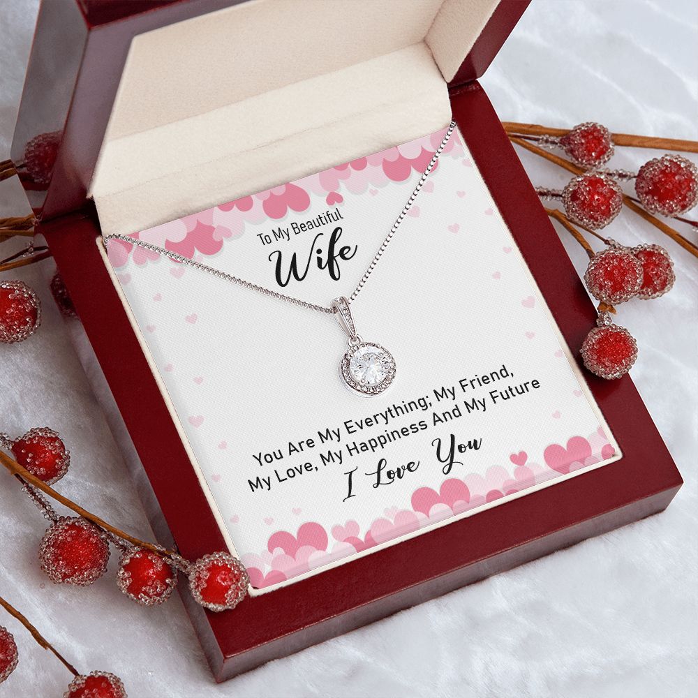 TO MY WIFE, ETERNAL HOPE NECKLACE WITH MESSAGE CARD, UNIQUE GIFT FOR HER, BIRTHDAY GIFT FOR WIFE