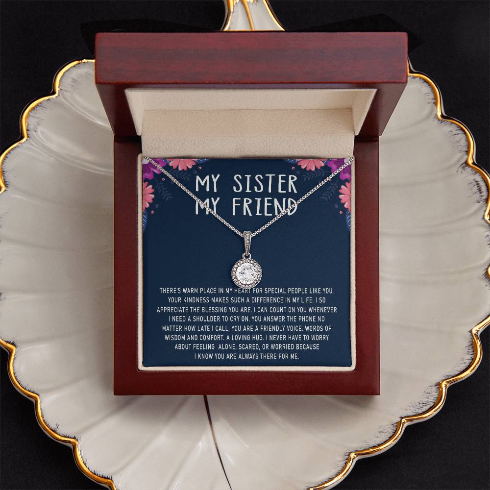 To My Sister My Friend Eternal Hope Necklace For Her Soul Sister Necklace Sister Gifts Necklace With Message Card For Sister Sister To Sister Gifts