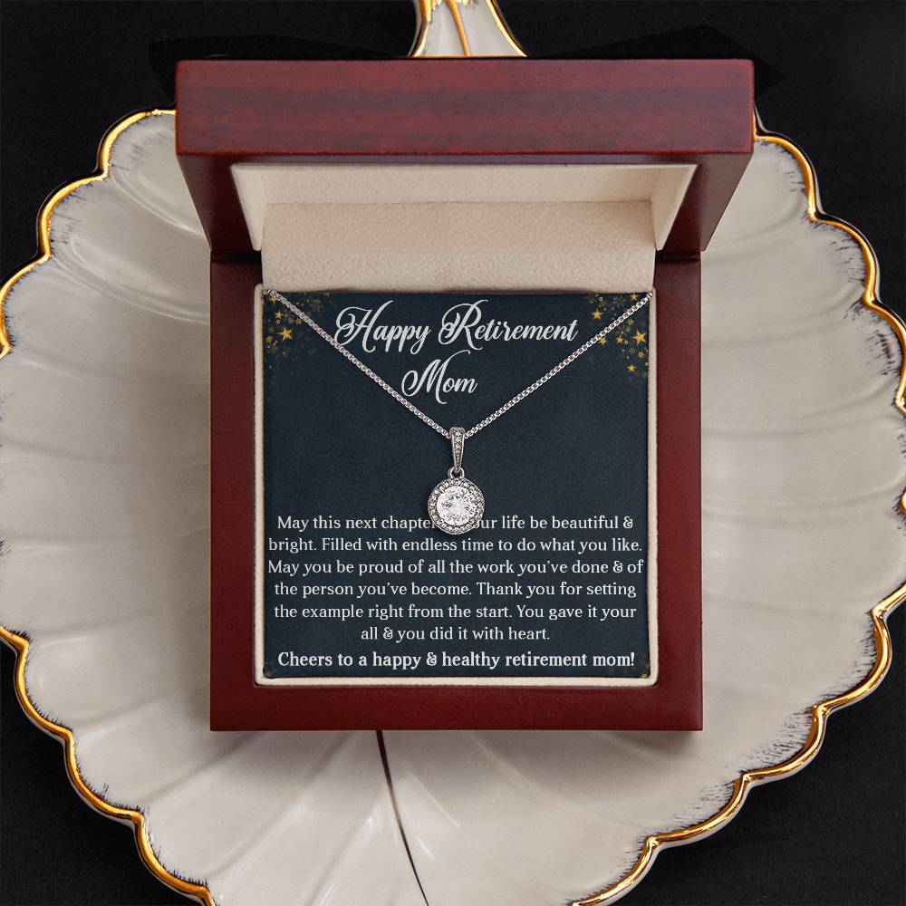 HAPPY RETIREMENT MOM, ETERNAL HOPE NECKLACE WITH BEAUTIFUL MESSAGE CARD, UNIQUE GIFT FOR MOM, NECKLACE JEWELLERY FOR HER