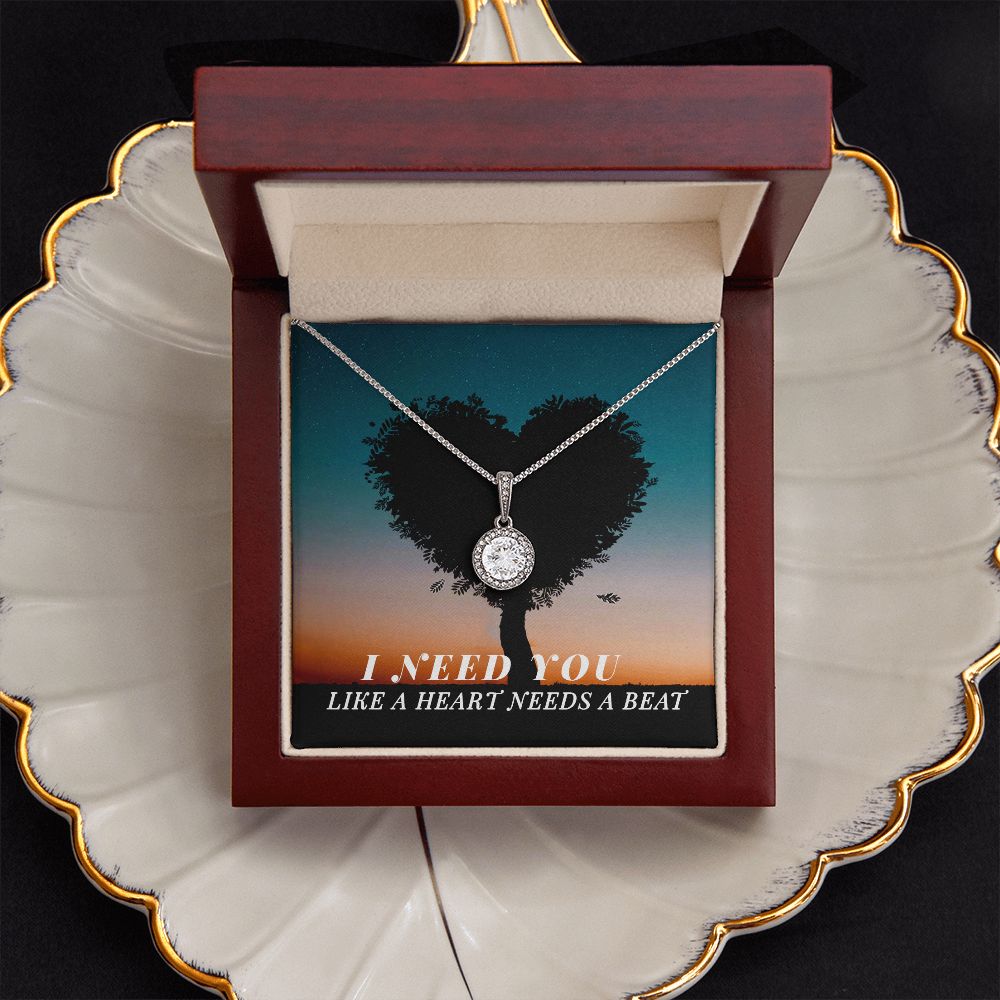 I NEED YOU, ETERNAL HOPE NECKLACE WITH MESSAGE CARD, UNIQUE GIFT FOR HER, NECKLACE JWELERY BIRTHDAY, FRIENDSHIP DAY GIFT ETC