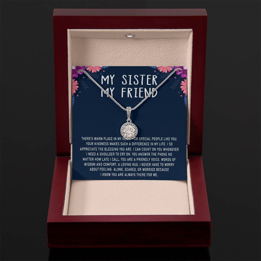 To My Sister My Friend Eternal Hope Necklace For Her Soul Sister Necklace Sister Gifts Necklace With Message Card For Sister Sister To Sister Gifts