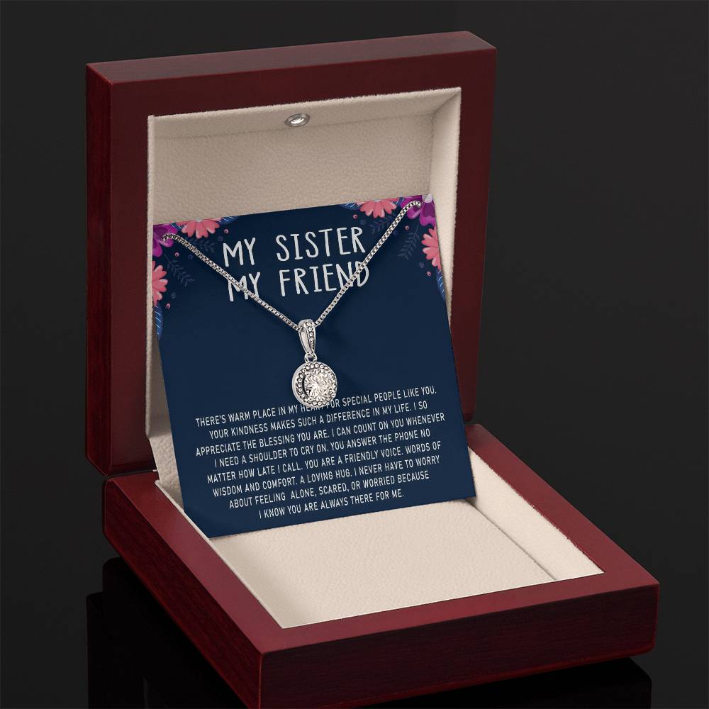 To My Sister My Friend Eternal Hope Necklace For Her Soul Sister Necklace Sister Gifts Necklace With Message Card For Sister Sister To Sister Gifts