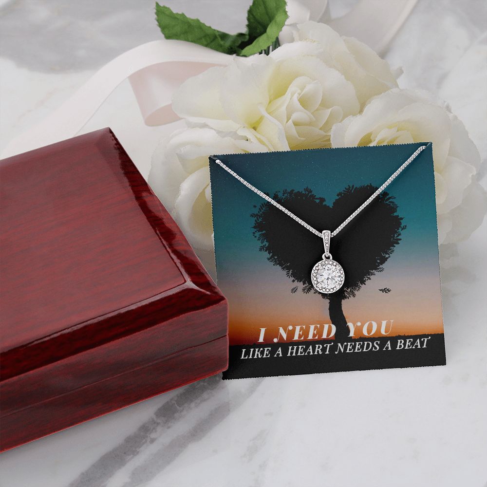 I NEED YOU, ETERNAL HOPE NECKLACE WITH MESSAGE CARD, UNIQUE GIFT FOR HER, NECKLACE JWELERY BIRTHDAY, FRIENDSHIP DAY GIFT ETC
