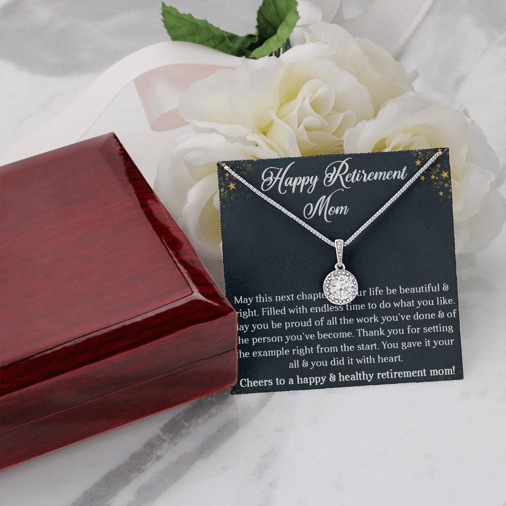 HAPPY RETIREMENT MOM, ETERNAL HOPE NECKLACE WITH BEAUTIFUL MESSAGE CARD, UNIQUE GIFT FOR MOM, NECKLACE JEWELLERY FOR HER
