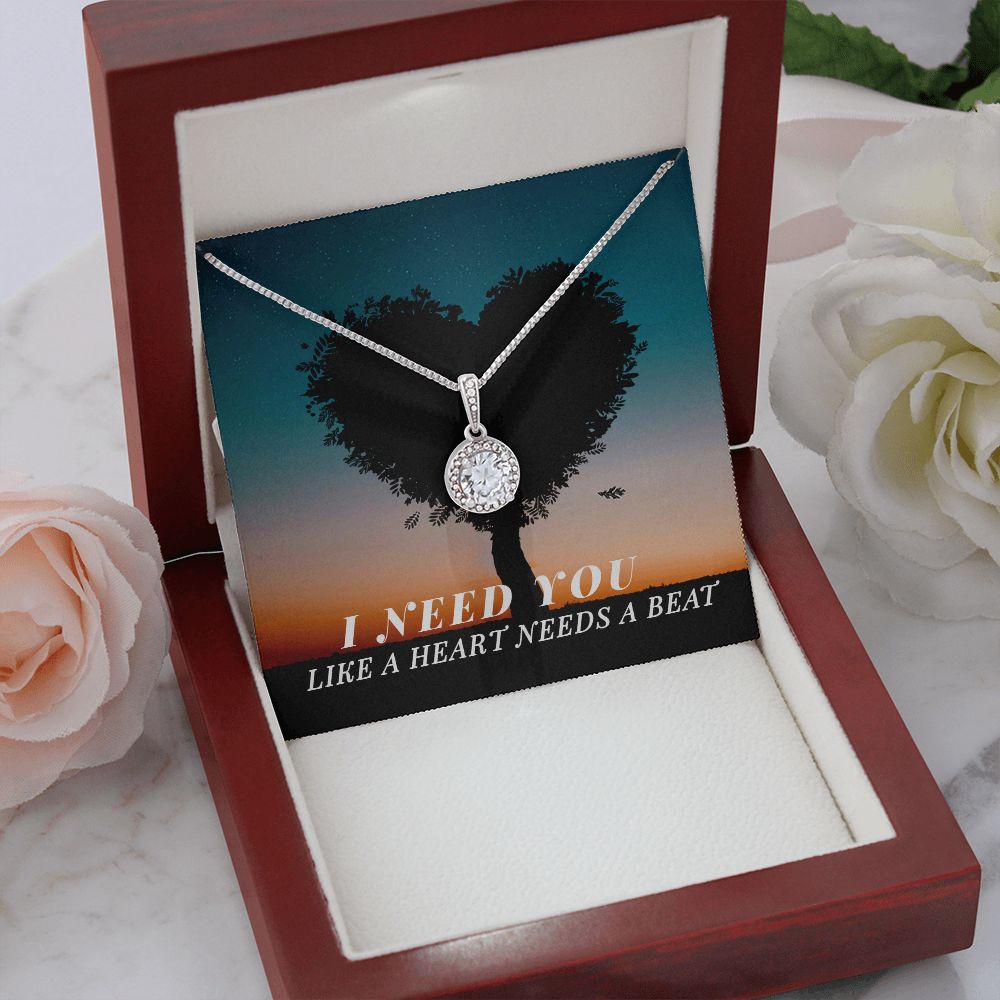 I NEED YOU, ETERNAL HOPE NECKLACE WITH MESSAGE CARD, UNIQUE GIFT FOR HER, NECKLACE JWELERY BIRTHDAY, FRIENDSHIP DAY GIFT ETC