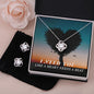 I NEED YOU, LOVE KNOT EARRING & NECKACLE SET, BIRTHDAY GIFT FOR HER WITH MESSAGE CARD