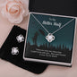 TO MY BETTER HALF, LOVE KNOT EARRING AND NECKLACE SET WITH MESSAGE CARD, UNIQUE GIFT FOR HER, ANNIVERSARY AND BIRTHDAY GIFT, NECKALCE JEWELLERY FOR HER