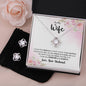 TO MY WIFE, LOVE KNOT EARRING AND NECKLACE SET, UNIQUE GIFT FOR WIFE WITH MESSAGE CARD, NECKALCE JEWELLERY, ANNIVERSARY AND BIRTHDAY GIFT FOR HER FROM HUSBAND