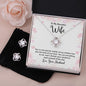 TO MY BEAUTIFUL WIFE, LOVE KNOT EARRING & NECKACLE SET WITH MESSAGE CARD, BIRTHDAY AND ANNIVERSARY GIFT FOR WIFE, BEAUTIFUL GIFT FOR HER