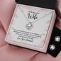 TO MY BEAUTIFUL WIFE, LOVE KNOT EARRING & NECKACLE SET WITH MESSAGE CARD, BIRTHDAY AND ANNIVERSARY GIFT FOR WIFE, BEAUTIFUL GIFT FOR HER