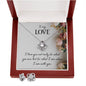TO MY LOVE, LOVE KNOT EARRING AND NECKLACE SET, ANNIVERSARY AND BIRTHDAY GIFT, UNIQUE GIFT WITH MESSAGE CARD FOR HER, NECKALCE JEWELLERY
