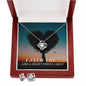I NEED YOU, LOVE KNOT EARRING & NECKACLE SET, BIRTHDAY GIFT FOR HER WITH MESSAGE CARD