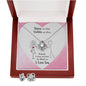 I LOVE YOU, LOVE KNOT EARRING AND NECKLACE SET, UNIQUE GIFT FOR HER WITH MESSAGE CARD, NECKALCE JEWELLERY, ANNIVERSARY AND BIRTHDAY GIFT, JEWELLERY FOR HER