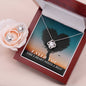 I NEED YOU, LOVE KNOT EARRING & NECKACLE SET, BIRTHDAY GIFT FOR HER WITH MESSAGE CARD