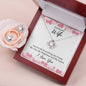 TO MY BEAUTIFUL WIFE, LOVE KNOT EARRING AND NECKLACE SET WITH MESSAGE CARD, ANNIVERSARY AND BIRTHDAY GIFT FOR WIFE, UNIQUE GIFT FOR HER