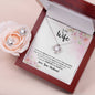 TO MY WIFE, LOVE KNOT EARRING AND NECKLACE SET, UNIQUE GIFT FOR WIFE WITH MESSAGE CARD, NECKALCE JEWELLERY, ANNIVERSARY AND BIRTHDAY GIFT FOR HER FROM HUSBAND