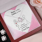 I LOVE YOU, LOVE KNOT EARRING AND NECKLACE SET, UNIQUE GIFT FOR HER WITH MESSAGE CARD, NECKALCE JEWELLERY, ANNIVERSARY AND BIRTHDAY GIFT, JEWELLERY FOR HER