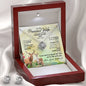 TO MY PRECIOUS WIFE, LOVE KNOT EARRING AND NECKLACE SET WITH MESSAGE CARD, UNIQUE GIFT FOR WIFE, ANNIVERSARY AND BIRTHDAY GIFT, NECKALCE JEWELLERY FOR HER FROM HUSBAND