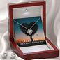 I NEED YOU, LOVE KNOT EARRING & NECKACLE SET, BIRTHDAY GIFT FOR HER WITH MESSAGE CARD