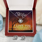 I LOVE YOU, LOVE KNOT EARRING & NECKACLE SET WITH MESSAGE CARD, ANNIVERSAY AND BIRTHDAY GIFT FOR HER
