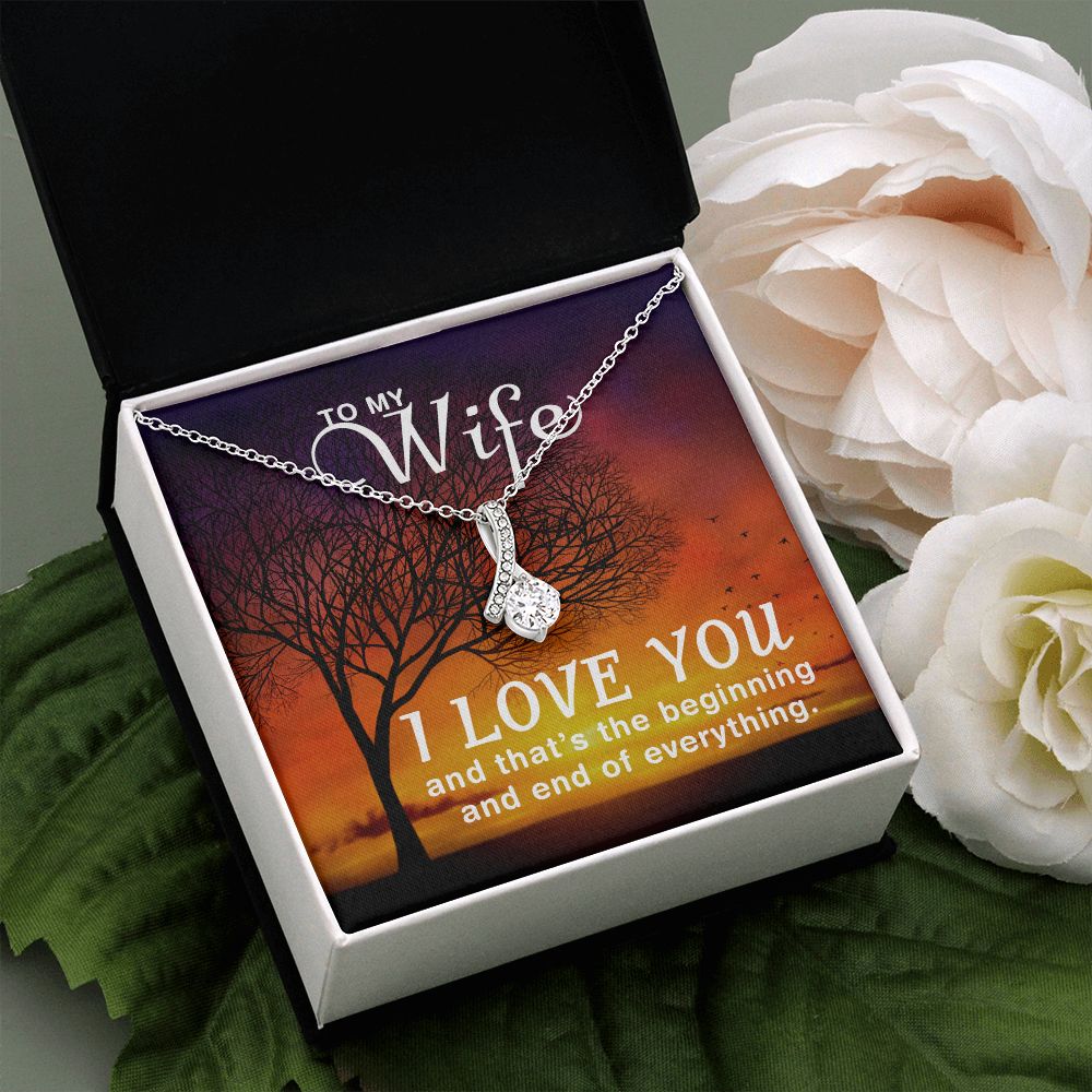TO MY WIFE, ALLURING BEAUTY NECKLACE FOR WIFE, NECKLACE JEWELRY WITH MESSAGE CARD FOR HER, BIRTHDAY AND ANNIVERSAY GIFT