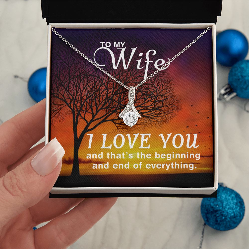 TO MY WIFE, ALLURING BEAUTY NECKLACE FOR WIFE, NECKLACE JEWELRY WITH MESSAGE CARD FOR HER, BIRTHDAY AND ANNIVERSAY GIFT