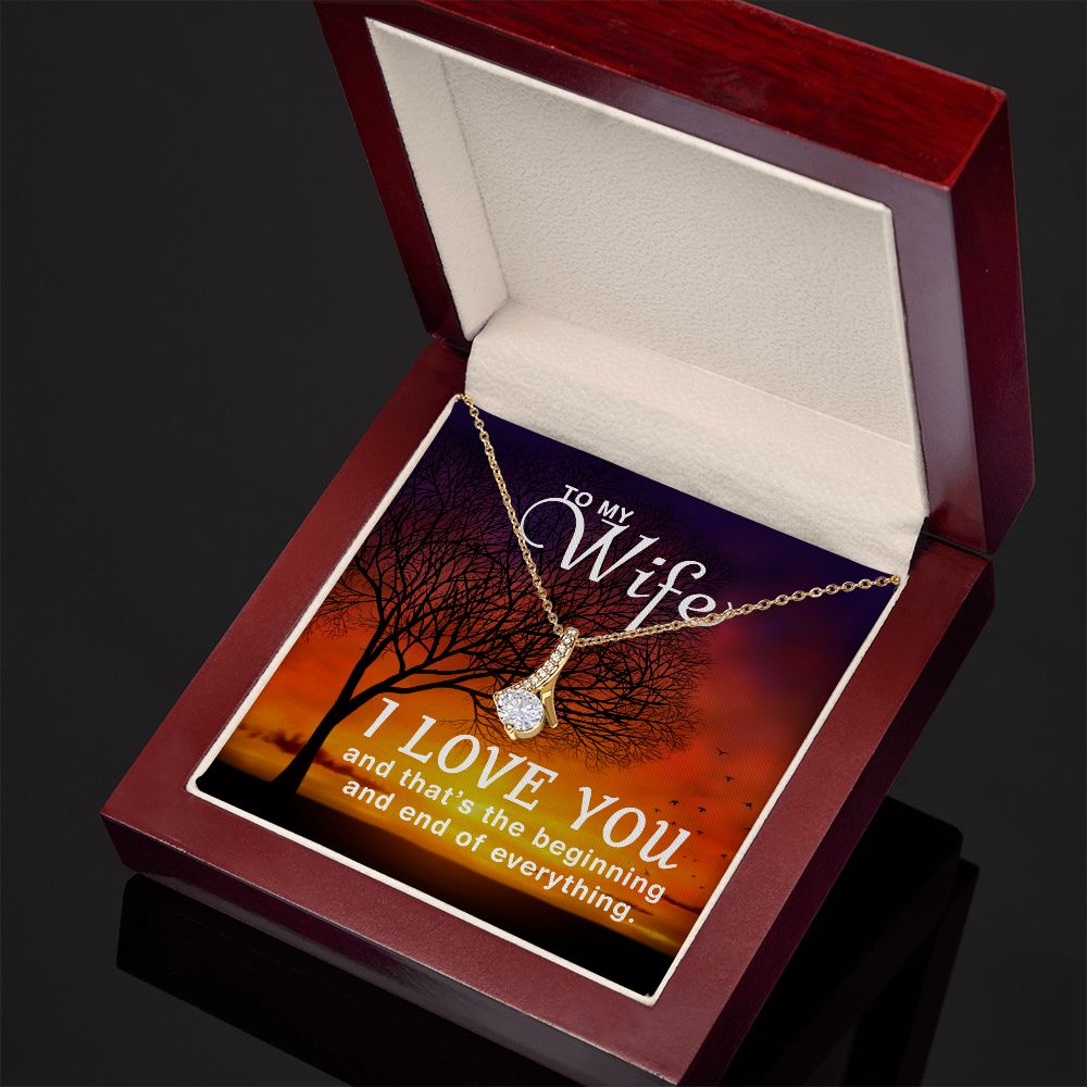 TO MY WIFE, ALLURING BEAUTY NECKLACE FOR WIFE, NECKLACE JEWELRY WITH MESSAGE CARD FOR HER, BIRTHDAY AND ANNIVERSAY GIFT