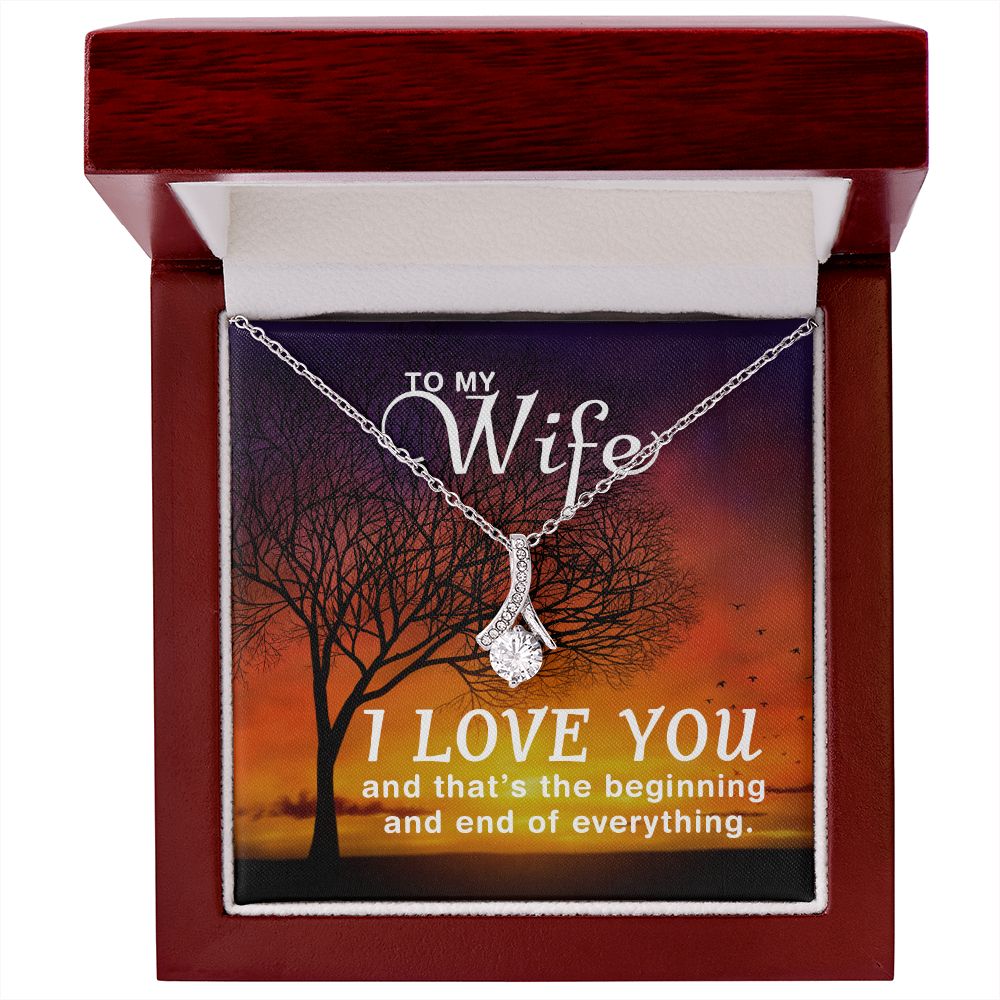 TO MY WIFE, ALLURING BEAUTY NECKLACE FOR WIFE, NECKLACE JEWELRY WITH MESSAGE CARD FOR HER, BIRTHDAY AND ANNIVERSAY GIFT