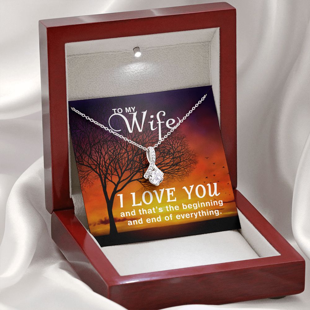 TO MY WIFE, ALLURING BEAUTY NECKLACE FOR WIFE, NECKLACE JEWELRY WITH MESSAGE CARD FOR HER, BIRTHDAY AND ANNIVERSAY GIFT