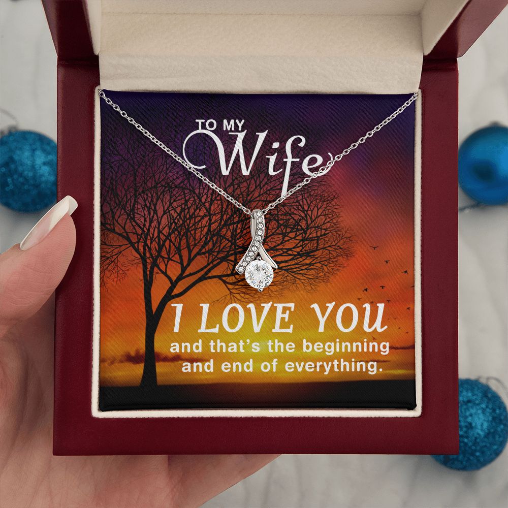 TO MY WIFE, ALLURING BEAUTY NECKLACE FOR WIFE, NECKLACE JEWELRY WITH MESSAGE CARD FOR HER, BIRTHDAY AND ANNIVERSAY GIFT