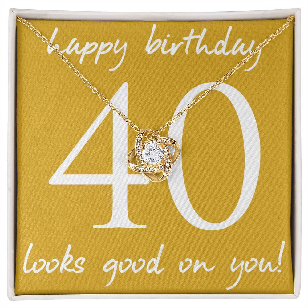 HAPPY BIRTHDAY, LOVE KNOT NECKLACE WITH MESSAGE CARD, BIRTHDAY GIFT FOR HER, NECKLACE JEWELLERY